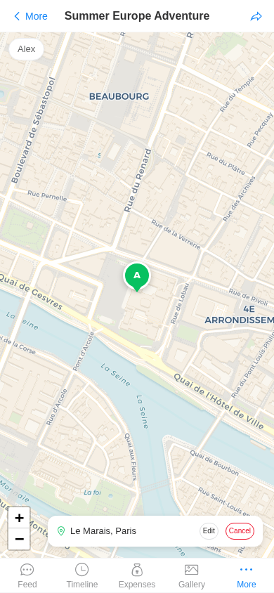 Live location sharing in TeamTrip