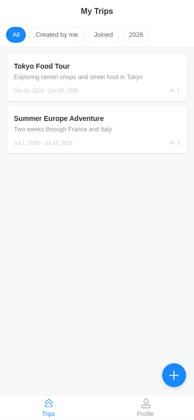 Trip planning in TeamTrip