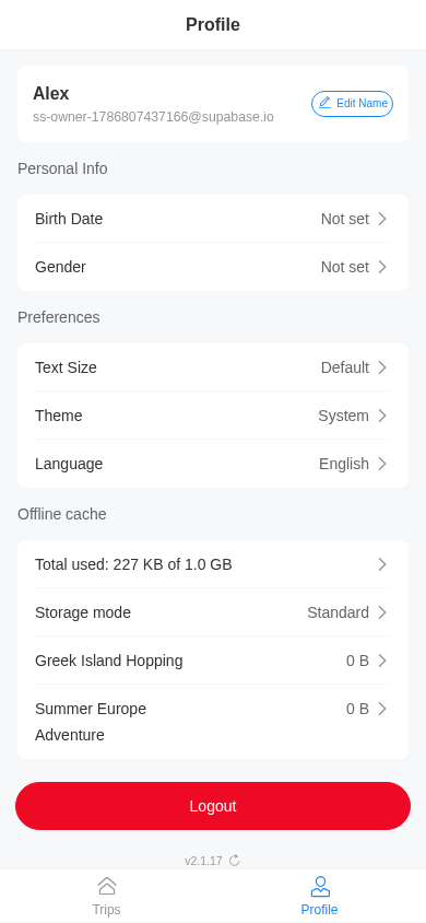 TeamTrip offline cache manager